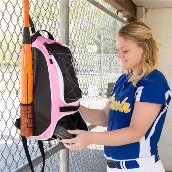 Softball Bat Bag - Backpack for Softball, Baseball, & T-Ball Equipment & Gear - Picture 6 of 7